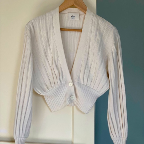 Wilfred cropped cream cardigan. Size small. - Picture 1 of 4